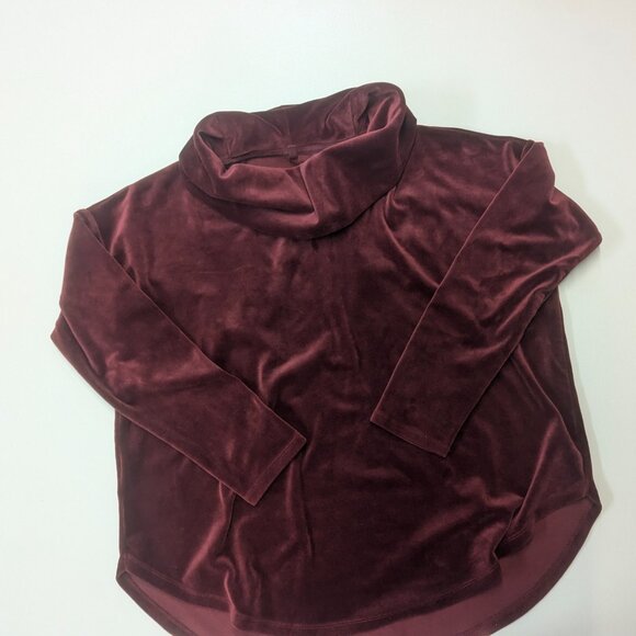 Lou & Grey for Loft Maroon Velour Cowlneck Size XS - Picture 8 of 10
